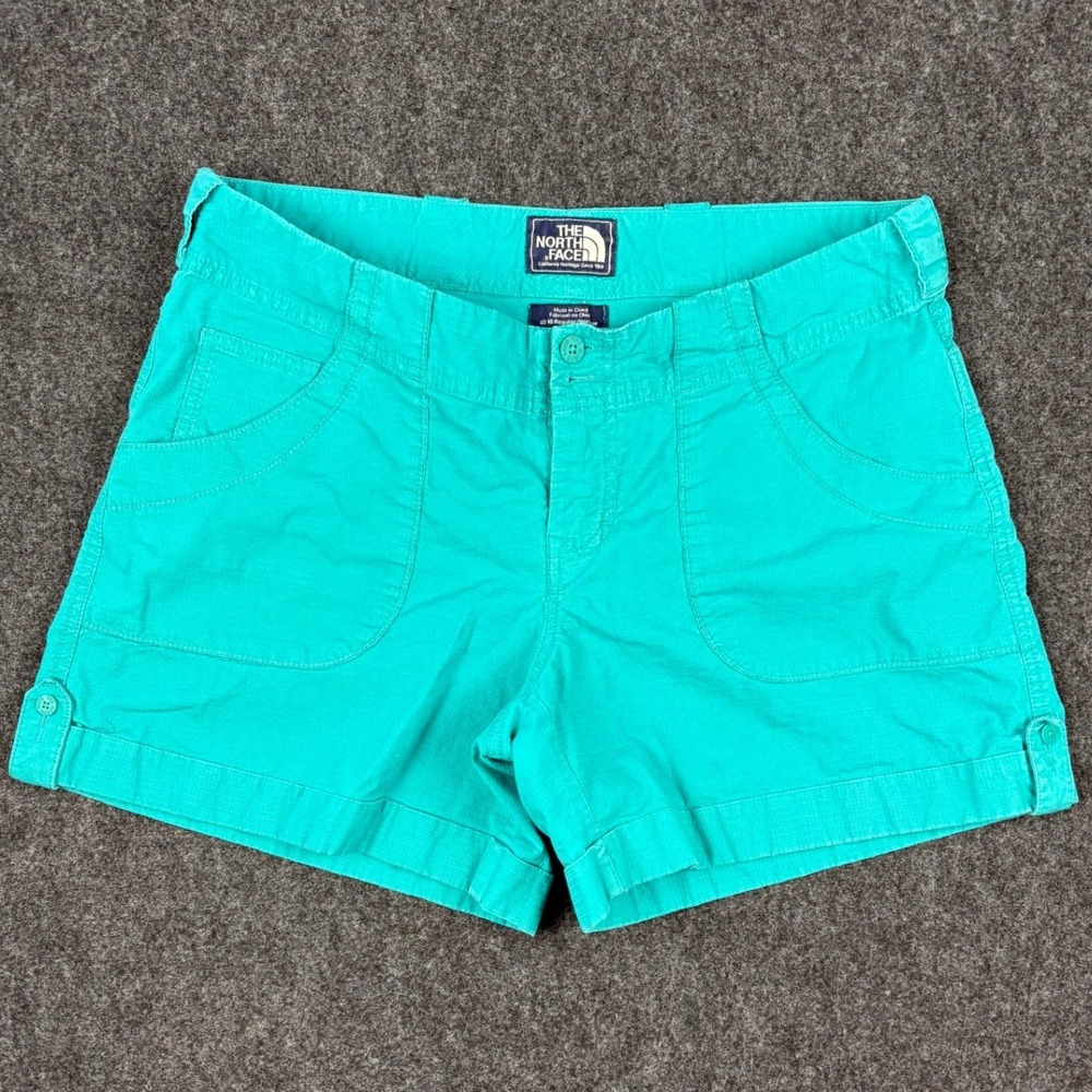 The North Face Womens Teal Green Ripstop Hiking Shorts Size 10 Regular